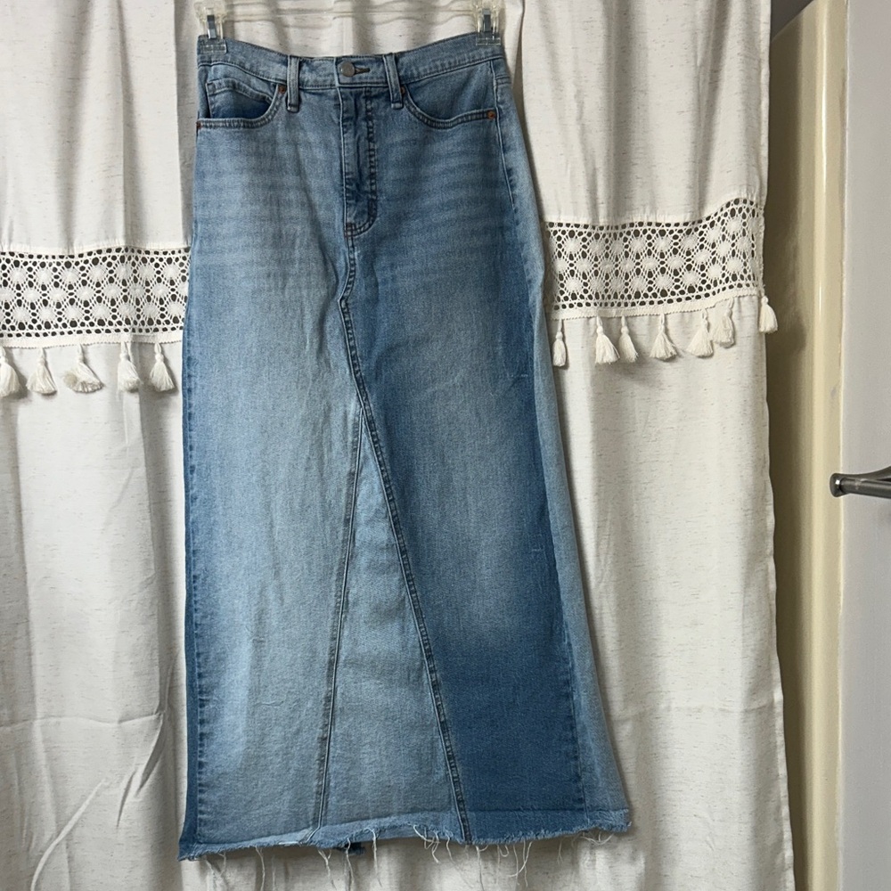 Jessica Simpson Light Blue Denim Maxi Skirt - Flared Panel - Picture 1 of 4